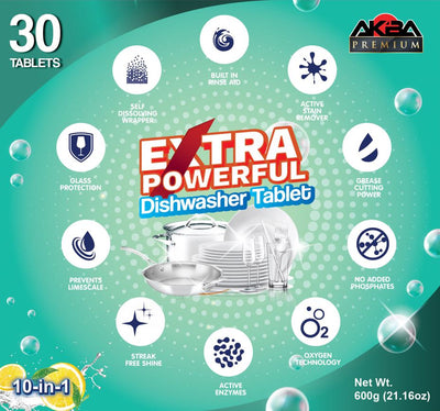 Akiba PREMIUM 10-in-1 Dishwasher Tablet 30x20g - AkibaHome